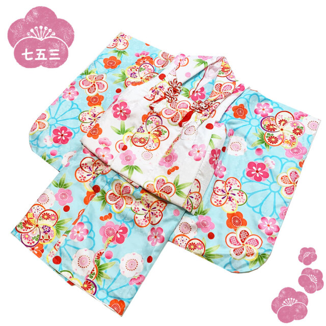 七五三・被布セット 女の子 三歳用着物 豪華なフルセット 送料無料