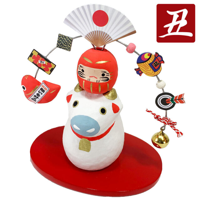 干支　丑年　牛　うし　ウシ　２０２１　令和３年　飾り　龍虎堂　リュウコドウ　日本