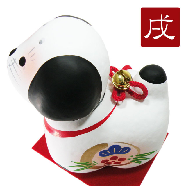 張り子の犬　干支　戌　イヌ　犬　２０１８　平成３０年　正月飾り　リュウコドウ　和紙　可愛い
