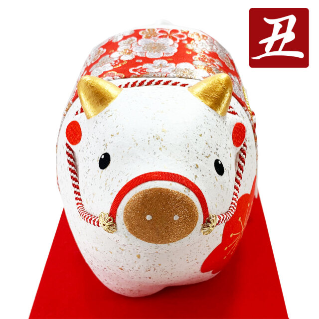 干支　丑年　牛　うし　ウシ　２０２１　令和３年　飾り　龍虎堂　リュウコドウ　日本