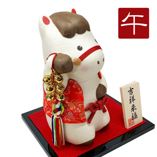 干支,置物,飾り,午,うま,馬,ウマ,2026,令和８年,リュウコドウ,龍虎堂,石川紙業　