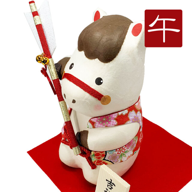 干支,置物,飾り,午,うま,馬,ウマ,2026,令和８年,リュウコドウ,龍虎堂,石川紙業　