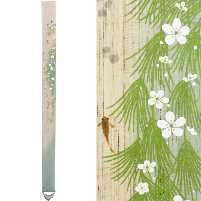 細タペストリー　秋　　洛柿庵 モダンインテリア らくしあん 　梅花藻