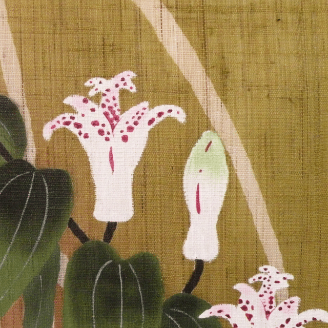 柿庵　本格のれん　ほととぎす　本麻　手描き　秋