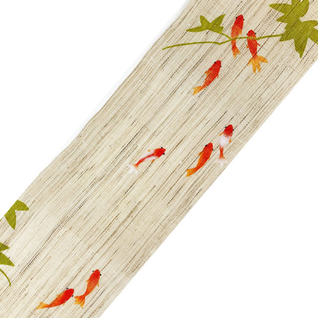 細タペストリー　　洛柿庵 モダンインテリア らくしあん 夏　金魚と楓