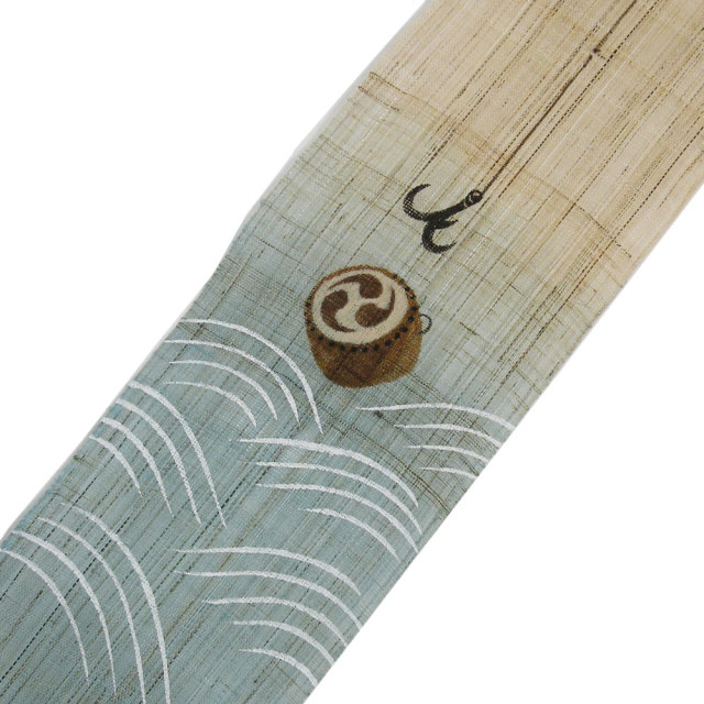 細タペストリー　　洛柿庵 モダンインテリア らくしあん 夏　雷公の太鼓釣り