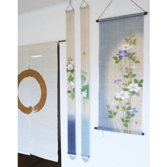 細タペストリー　　洛柿庵 モダンインテリア らくしあん 蓮一連