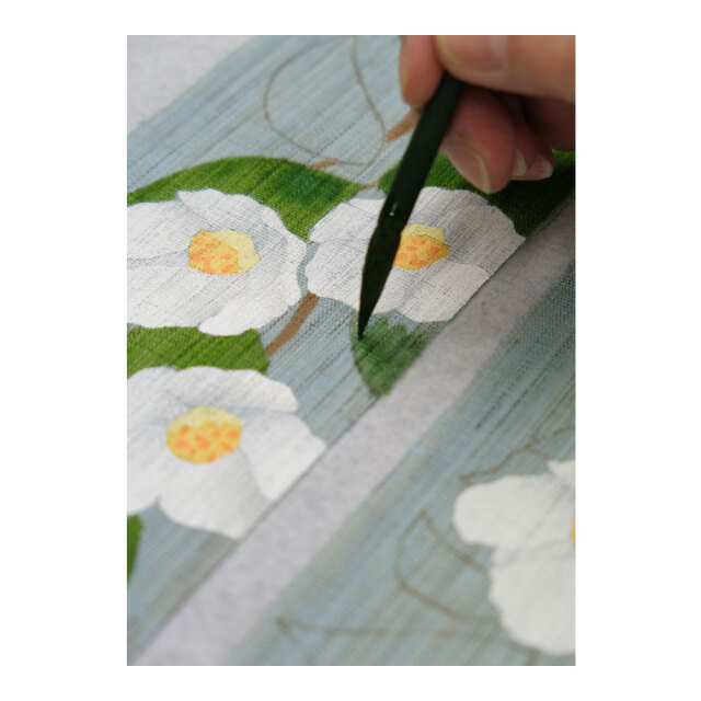 細タペストリー　姫沙羅　京都 洛柿庵　らくしあん