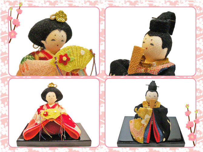 彩り友禅雛」 ちりめん 雛人形 お雛様 雛飾り 「龍虎堂