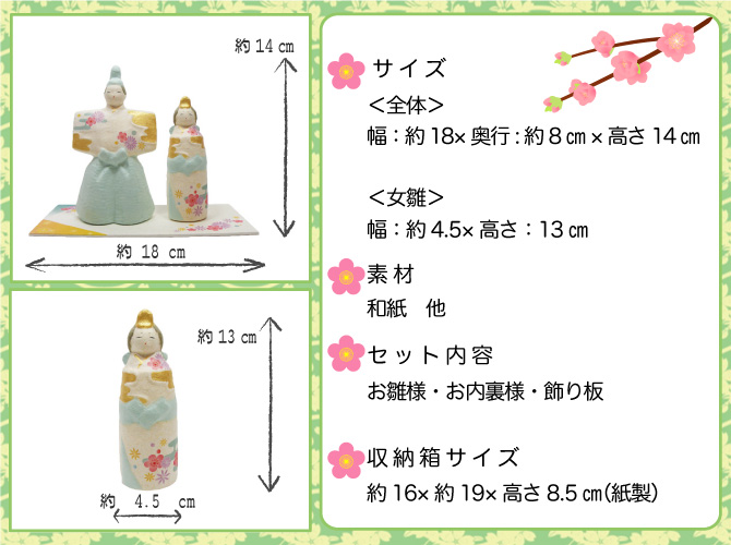 和紙　お雛様　雛人形　猫　リュウコドウ　龍虎堂